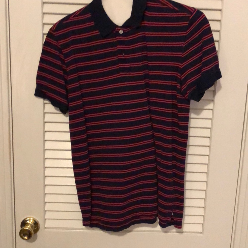 Red and blue striped Gap polo shirt